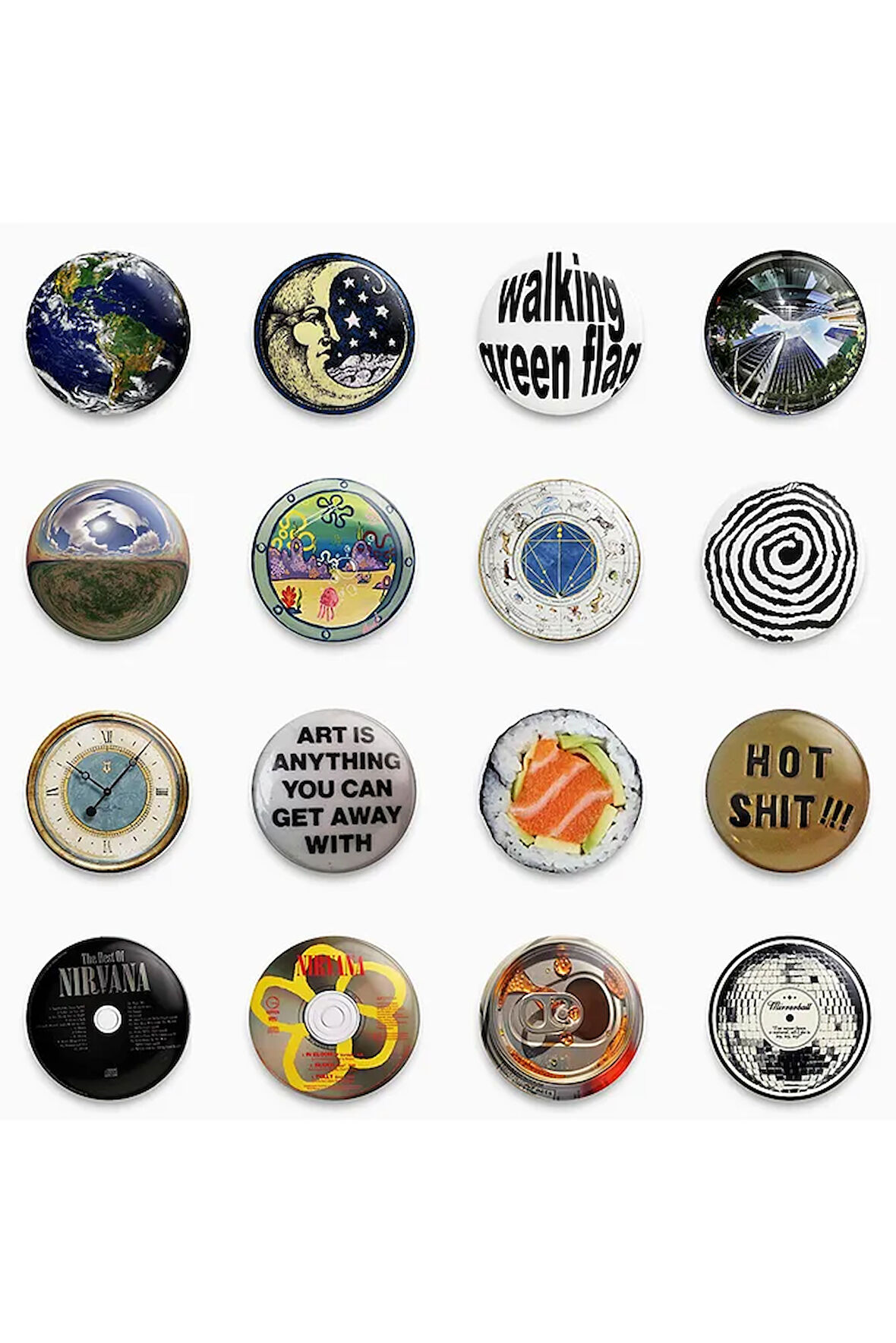 16 Adet Rozet Paketi Metal Y2K Grunge Stil - Paket Model 2