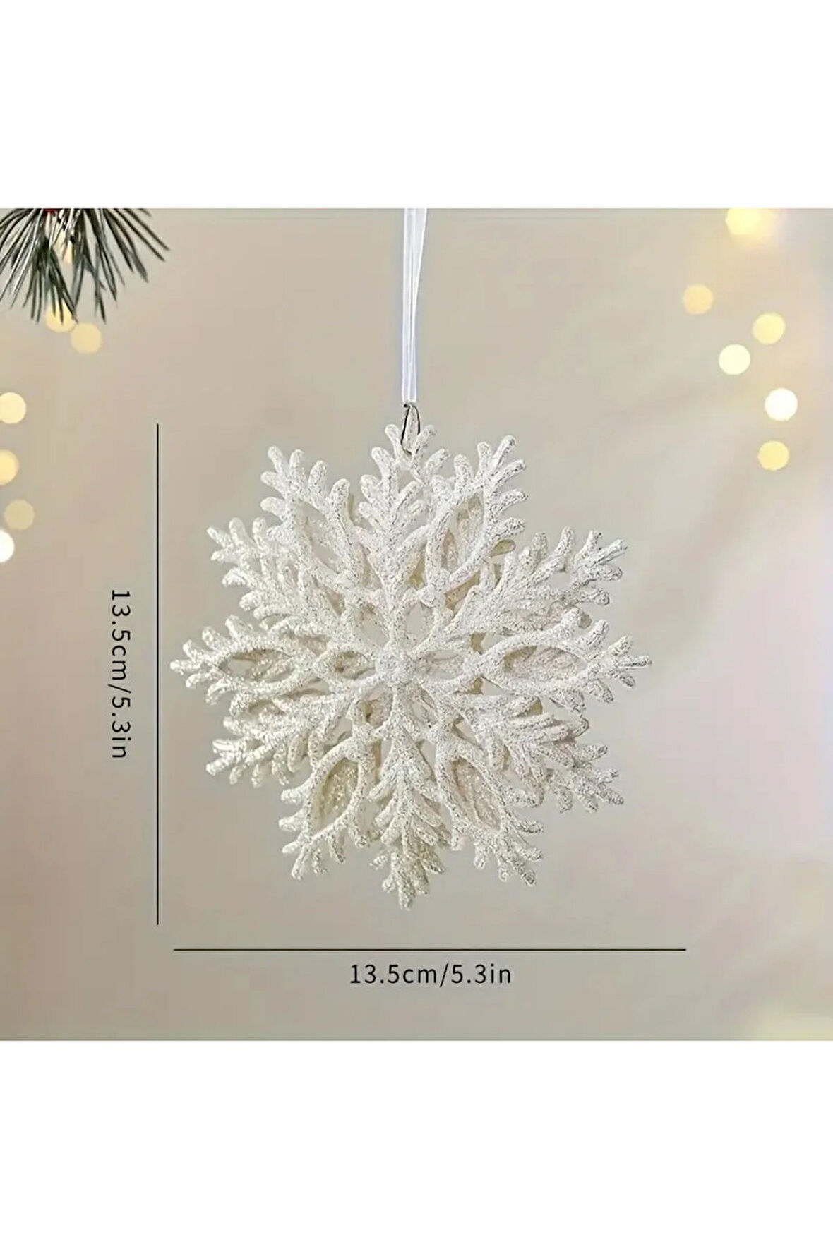 1 Adet Kar Tanesi Simli Noel Ağacı Dekoratif Çam Ağacı Süsü