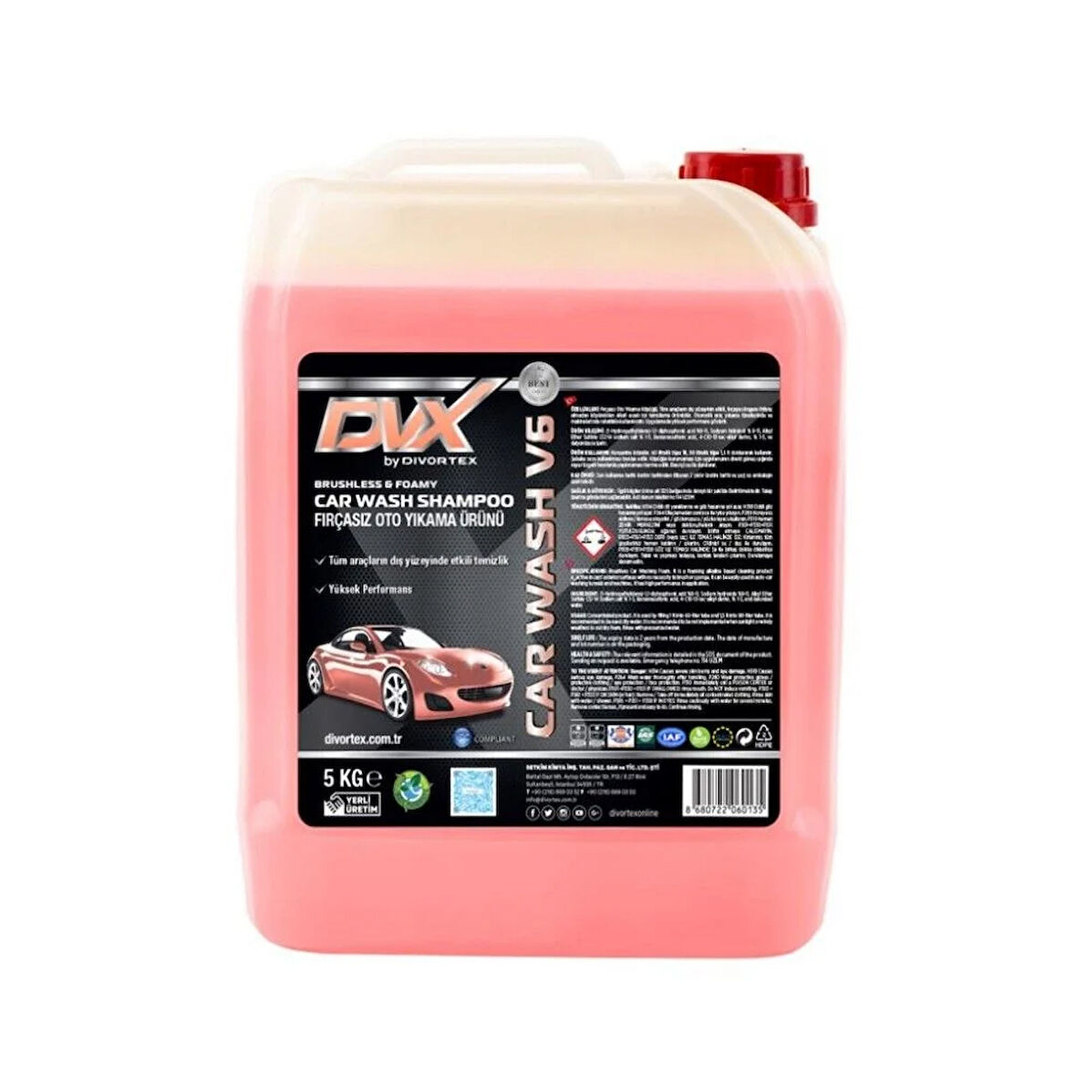 Divortex Car Wash V6 Fırçasız Oto Yıkama Köpüğü 5 Kg. DVX1026