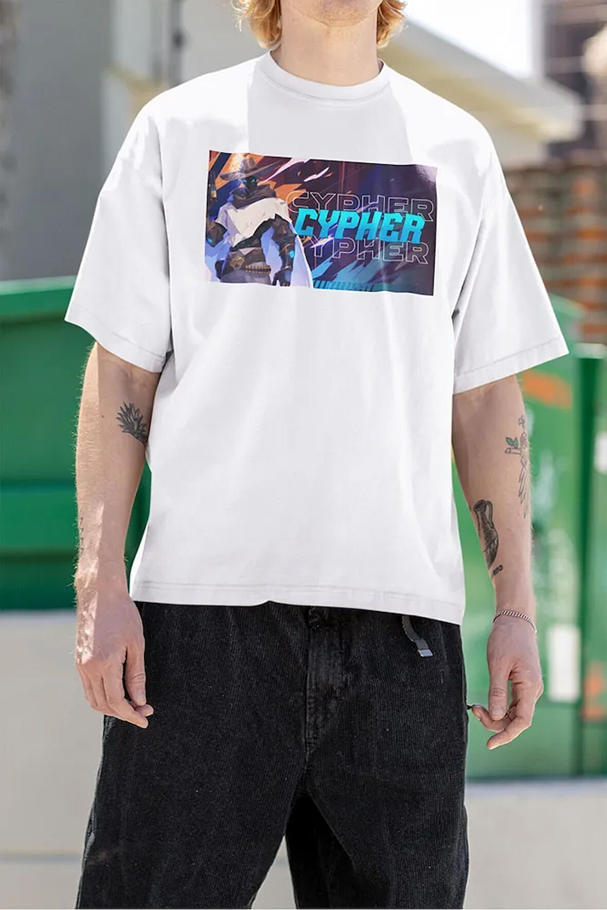 Cypherr Baskılı Unisex Oversize Vallorant Tişört