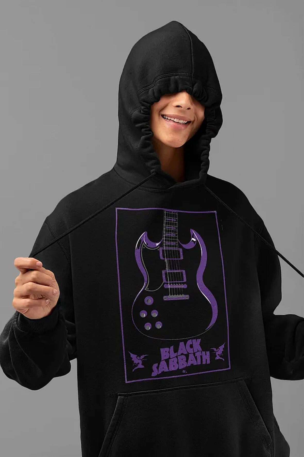 Tasarım Black Sabbath Baskılı Unisex Oversize Rock Metal Hoodie