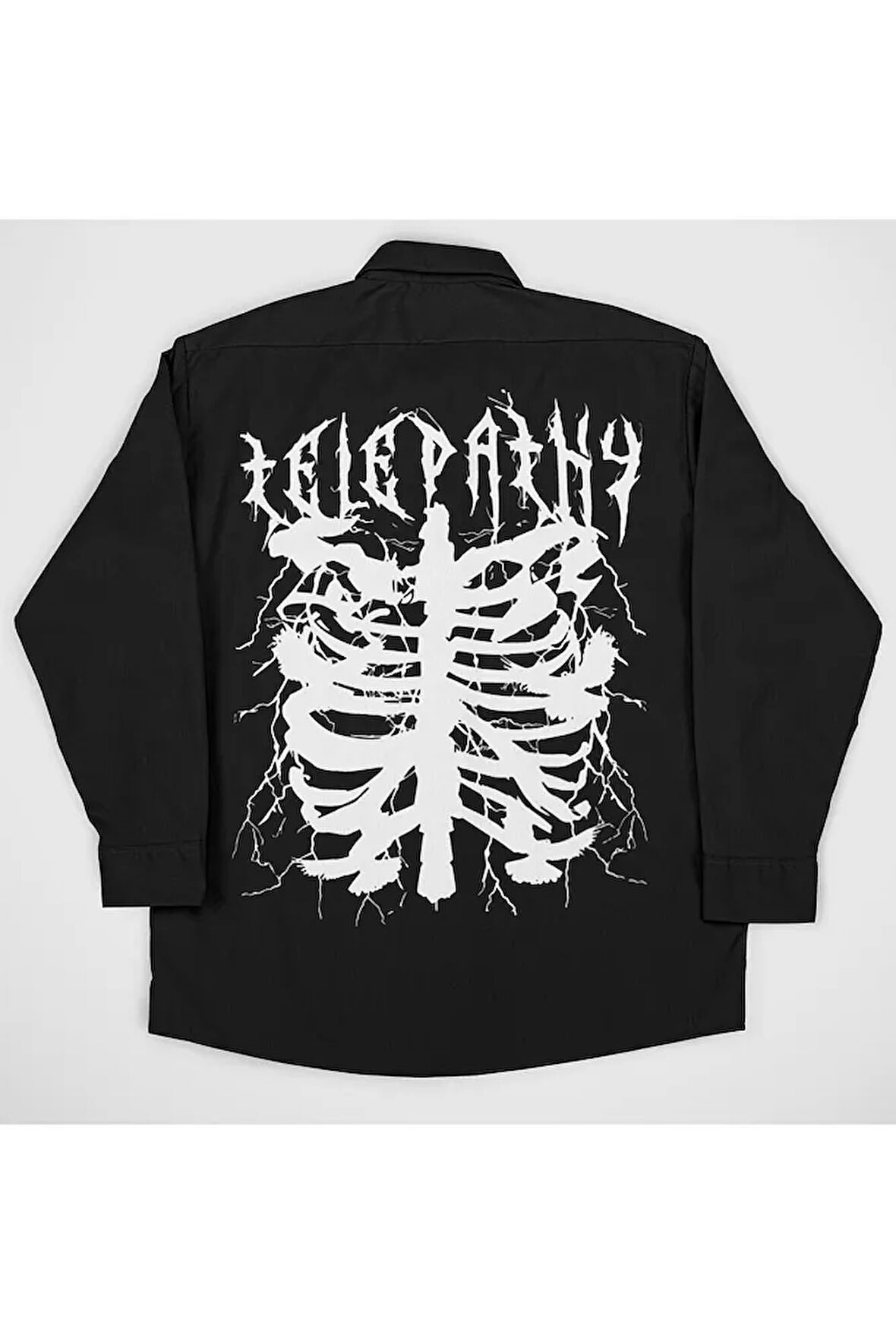 Telepathy Yazılı Unisex Tasarım Cepli Gömlek