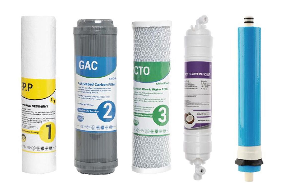 Su Arıtma Filtresi Seti 5 li Membran Filtre Seti *