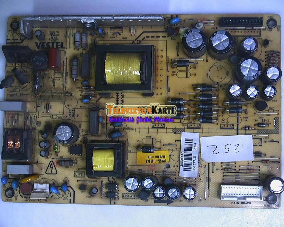 17PW25-3, 20501445, VESTEL 32VH5906 32’’ LCD TV, Power Board, Besleme