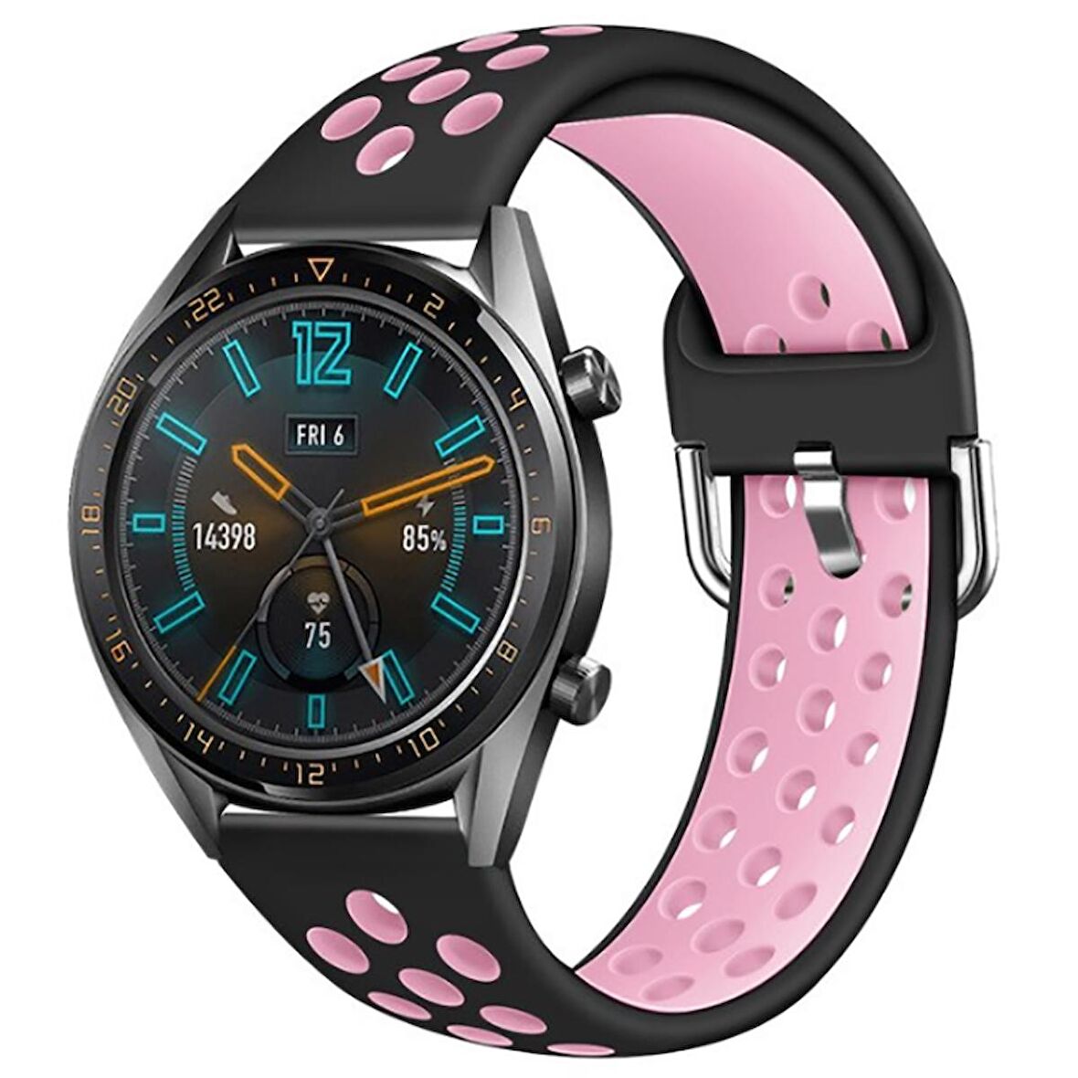 Megafox Huawei Watch GT2 Pro / GT2 46mm Uyumlu Delikli Silikon Kordon Nike Tasarım Spor Bileklik 