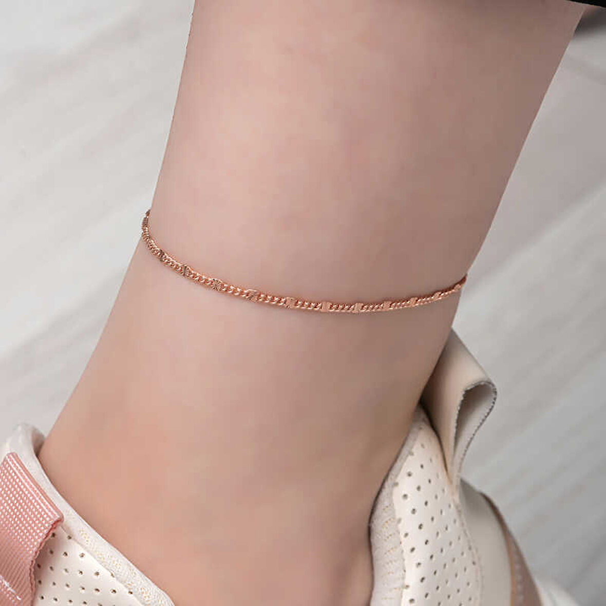 925 Ayar Gümüş Rose Kalemli Halhal T8109 (944944)