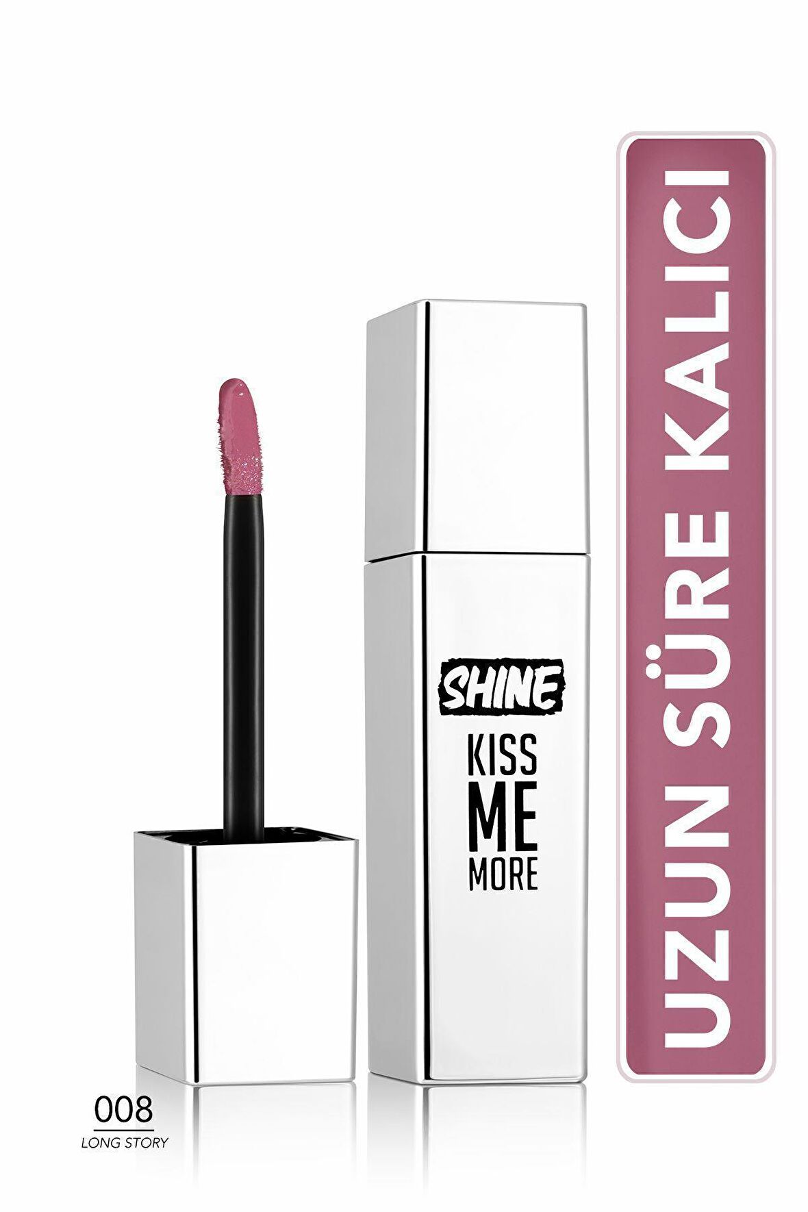 Flormar Kalıcı Parlak Likit Ruj (AÇIK MOR) - Shine Kiss Me More Lls - 008 Long Story - 8682536083812