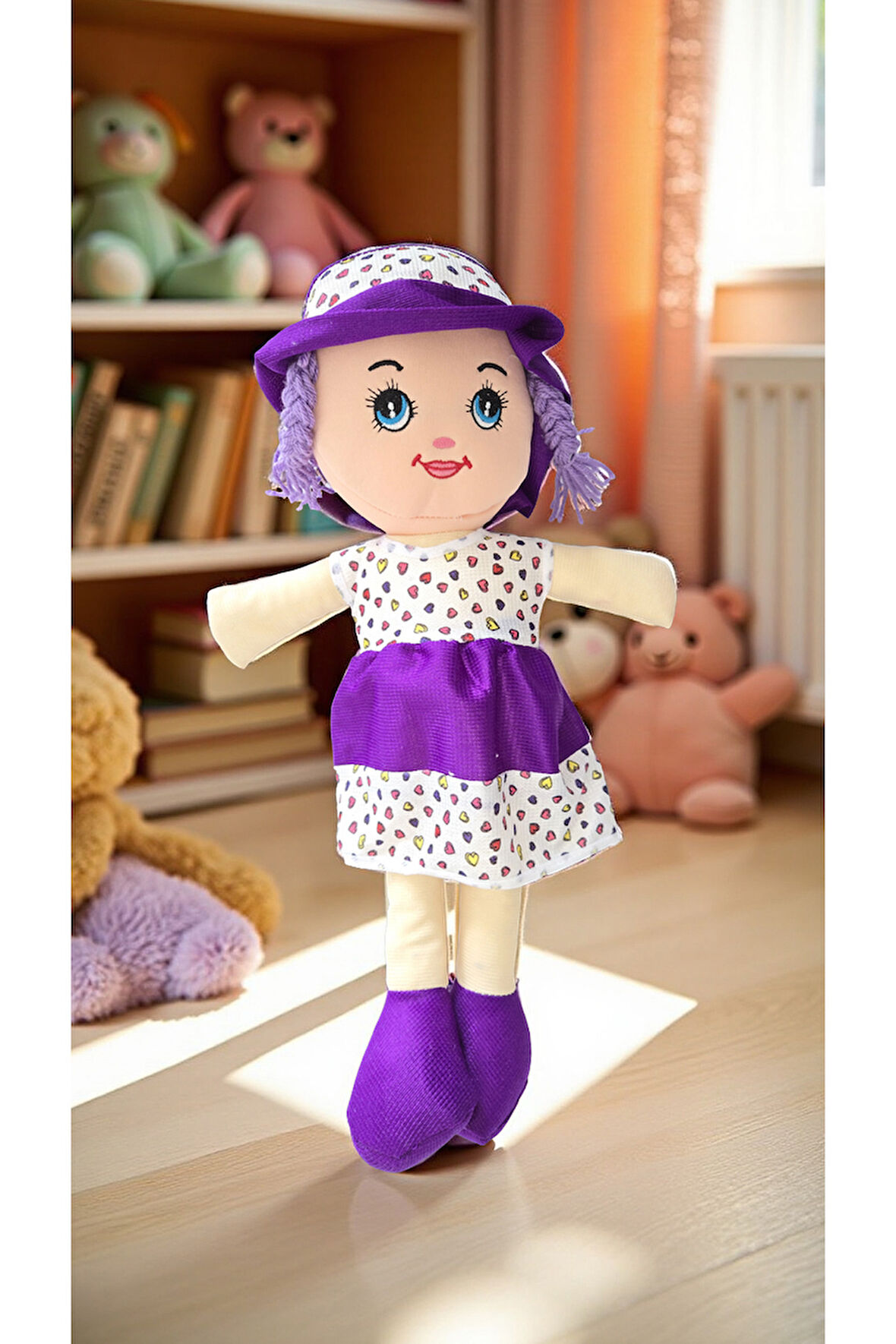 Oyuncak Bez Bebek 50cm Renkli Elbiseli Bez Bebek Kız Çocuk Oyuncakları Evcilik Oyuncakları Bebek