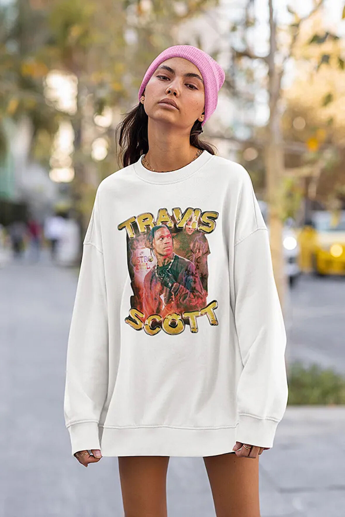 Travis Scott Baskılı Unisex Oversize Rapper Sweatshirt