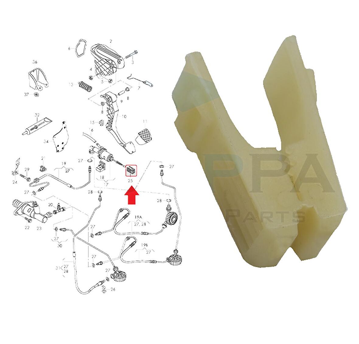 VOLKSWAGEN EOS 2006 - 2010 DEBRİYAJ ÇATAL PLASTİĞİ 