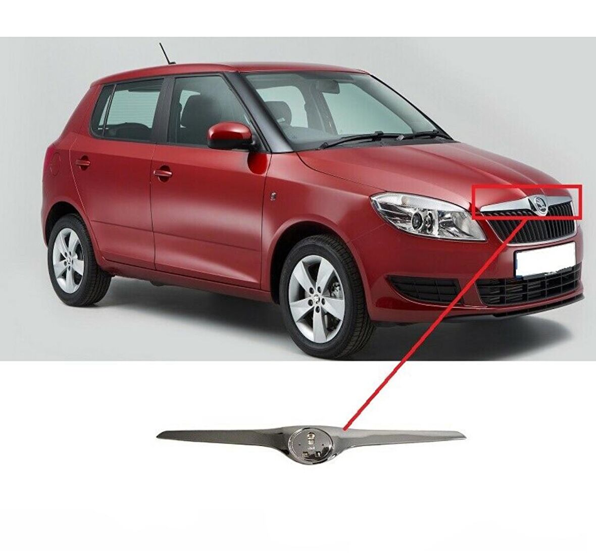 SKODA FABİA 2011 - 2015 ÖN MOTOR KAPUT ARMASI KROM 