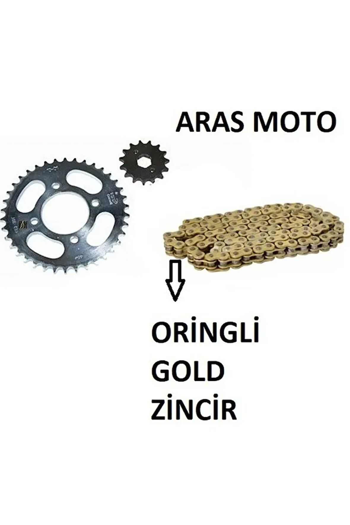 Bajaj Discover 125 St Oringli Zincir Dişli Seti Kaliteli Gold Sarı Zincir Supermto