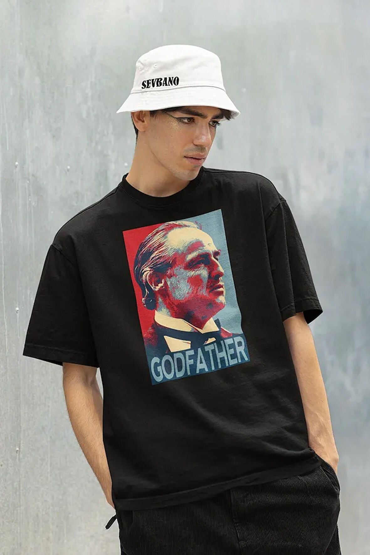 Efsane Film Godfather Baskılı Unisex Oversize Tişört