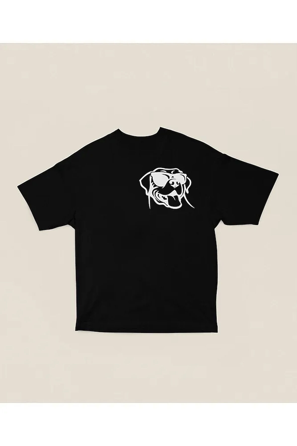 Havalı Köpek Baskılı Unisex Tişört, Oversize Cool Dog Tişört