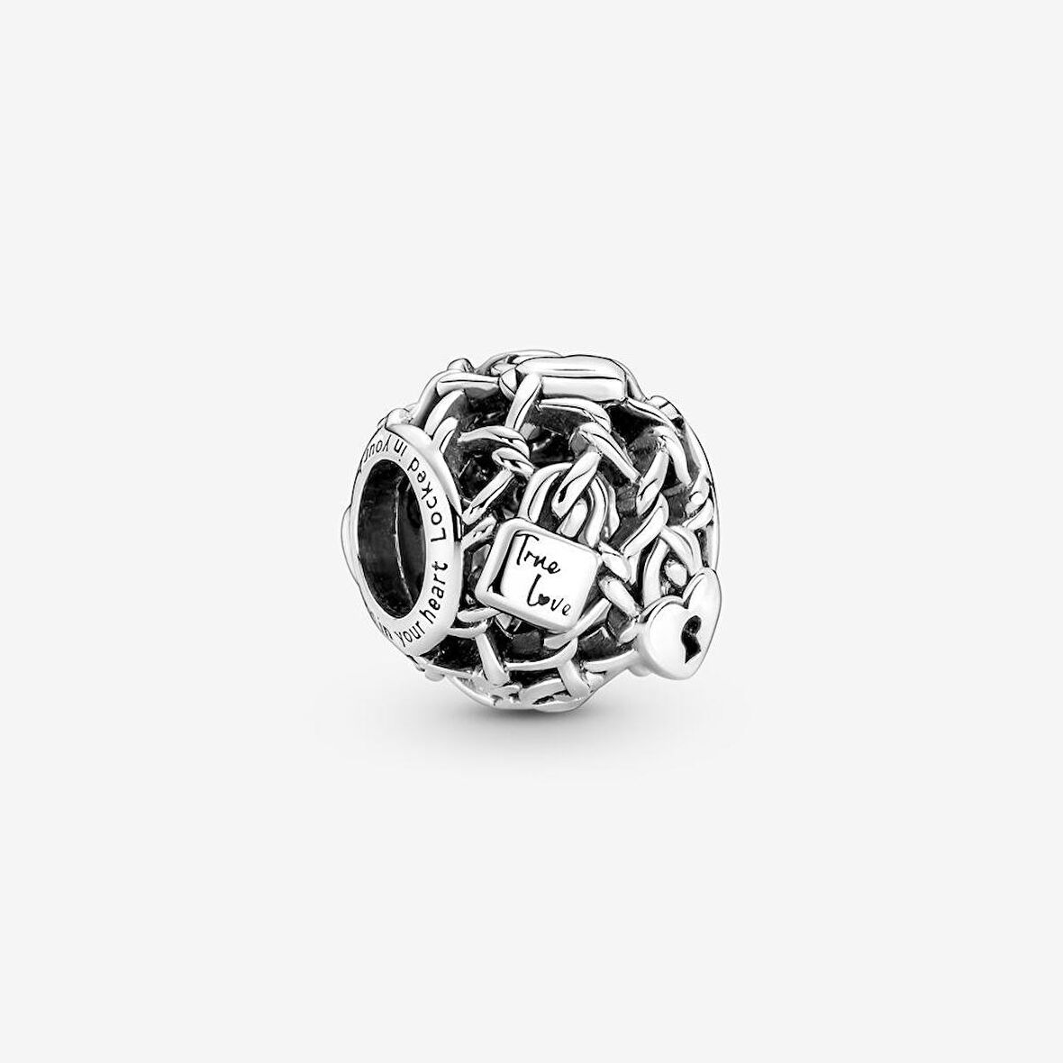 Pandora 790071C00-Kafes İşi Zincirli Kilit Charm