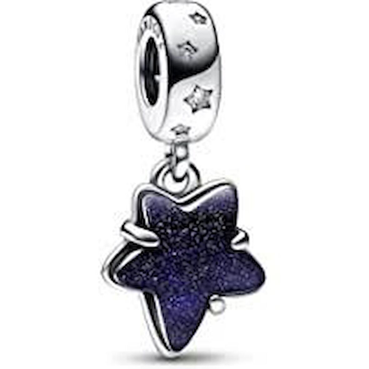 Pandora 792368C01-Galaksi Yıldız Murano Sallantılı Charm