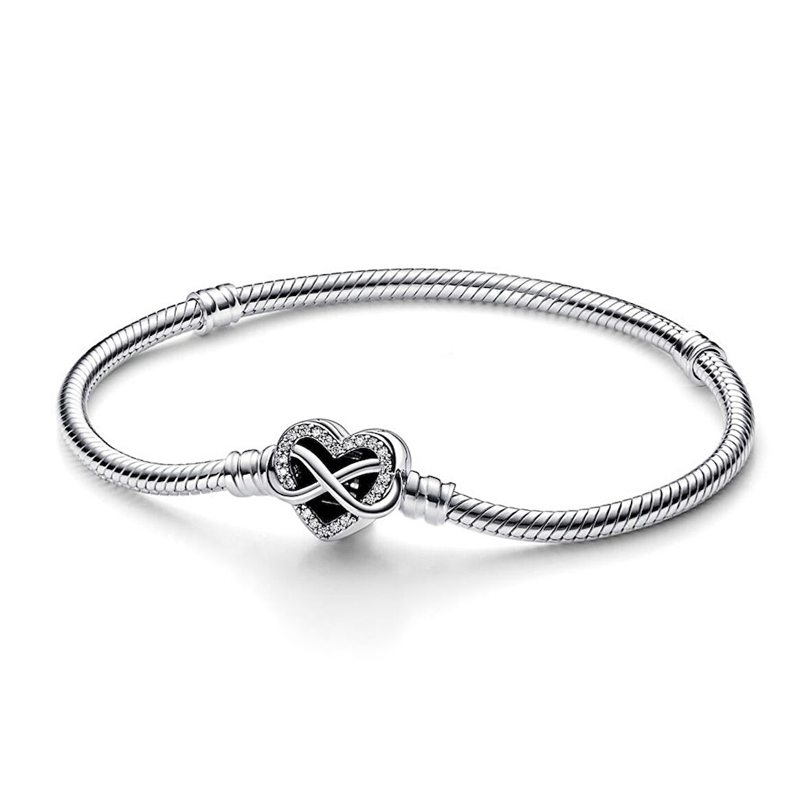 Pandora Sonsuz Kalp Klipsli Yılan Zincir 592645C01-21cm