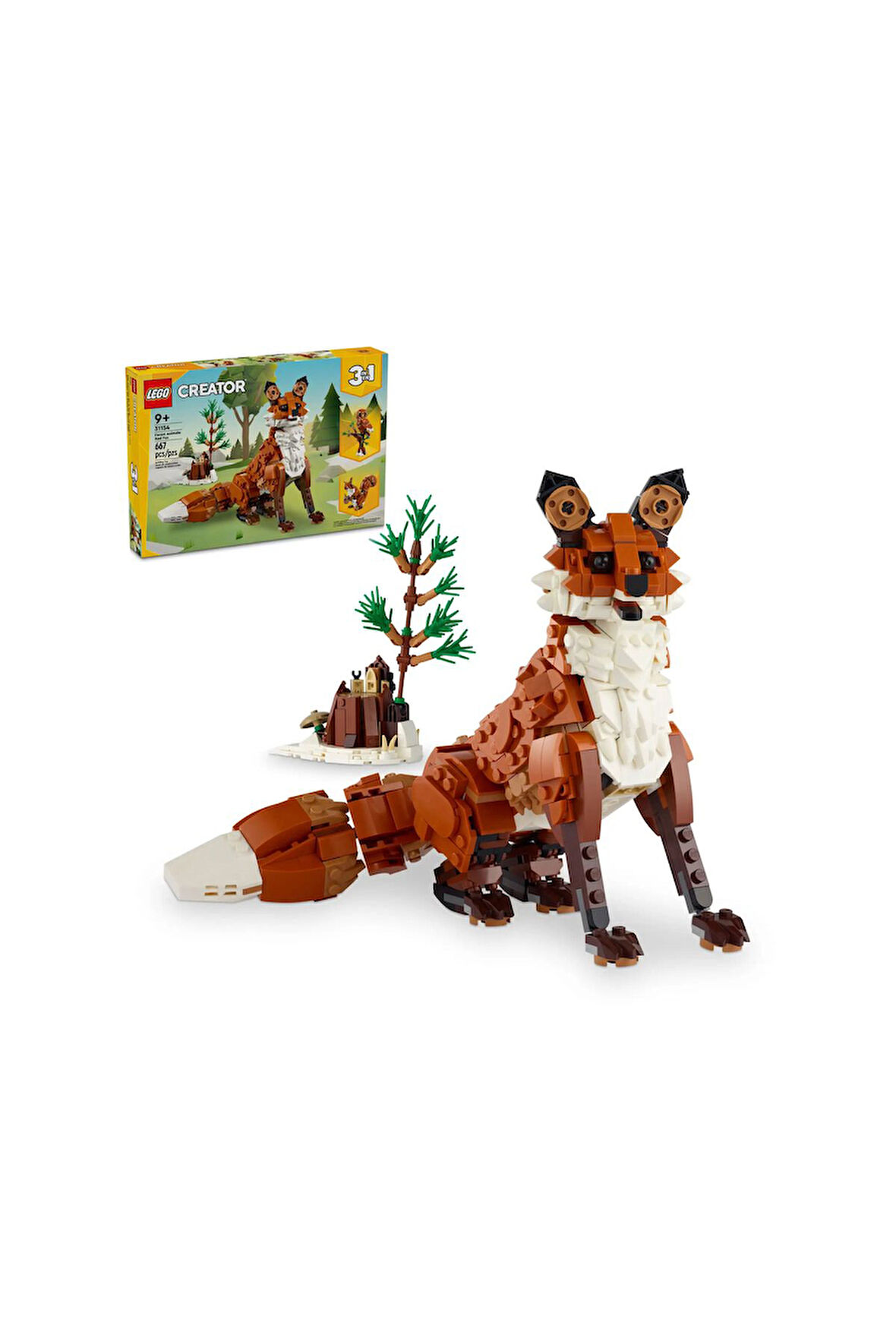 fryx Creator Orman Hayvanları: Kızıl Tilki 31154-9 Yaş ve Üzeri Çocuklar için Baykuş ve Sinc