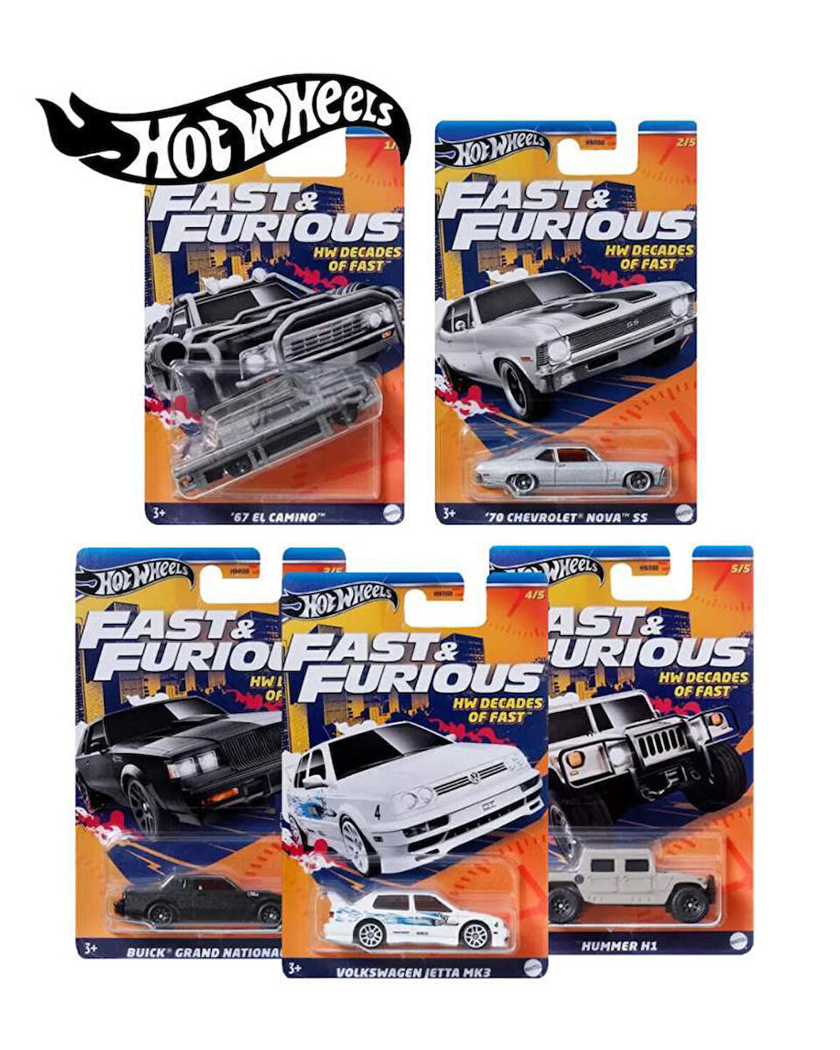 Hot Wheels Fast and Furious HNR88 Decades Of Fast