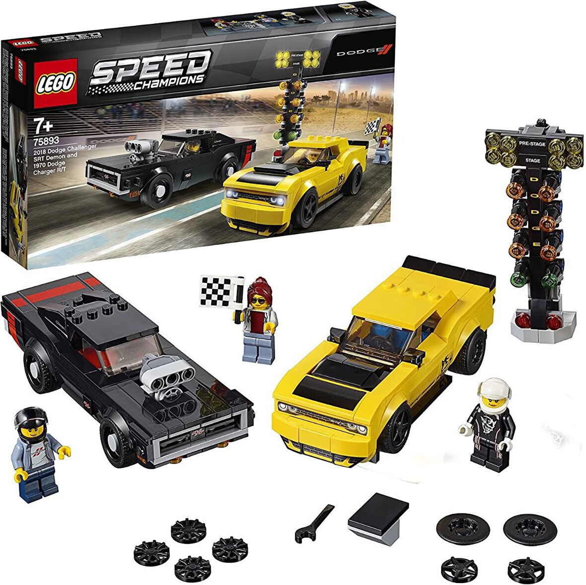 LEGO Speed Champions 75893 2018 Dodge Challenger SRT Demon and 1970 Dodge Charger R/T