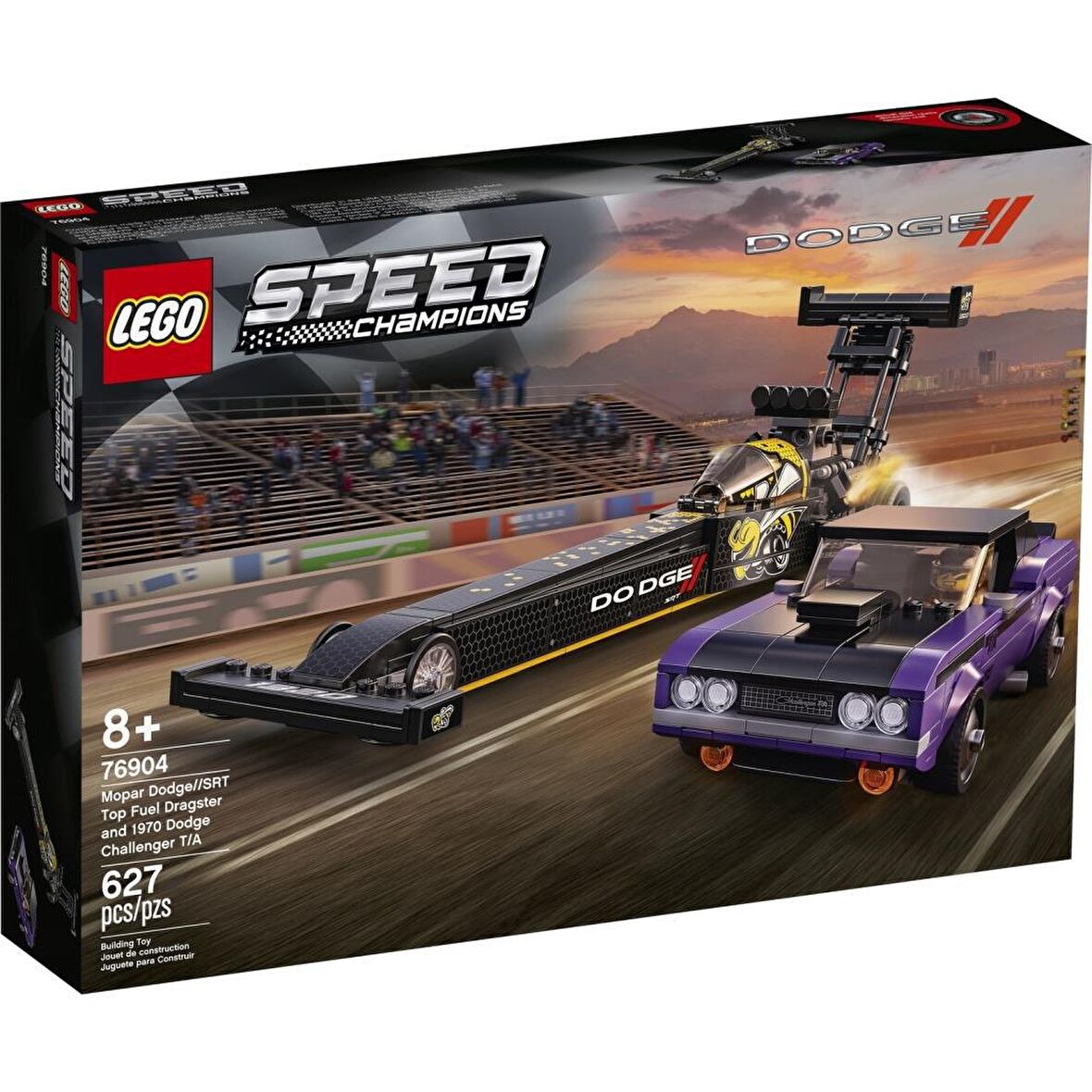 LEGO Speed Champions 76904 Mopar Dodge//SRT Top Fuel Dragster and 1970 Dodge Challenger T/A