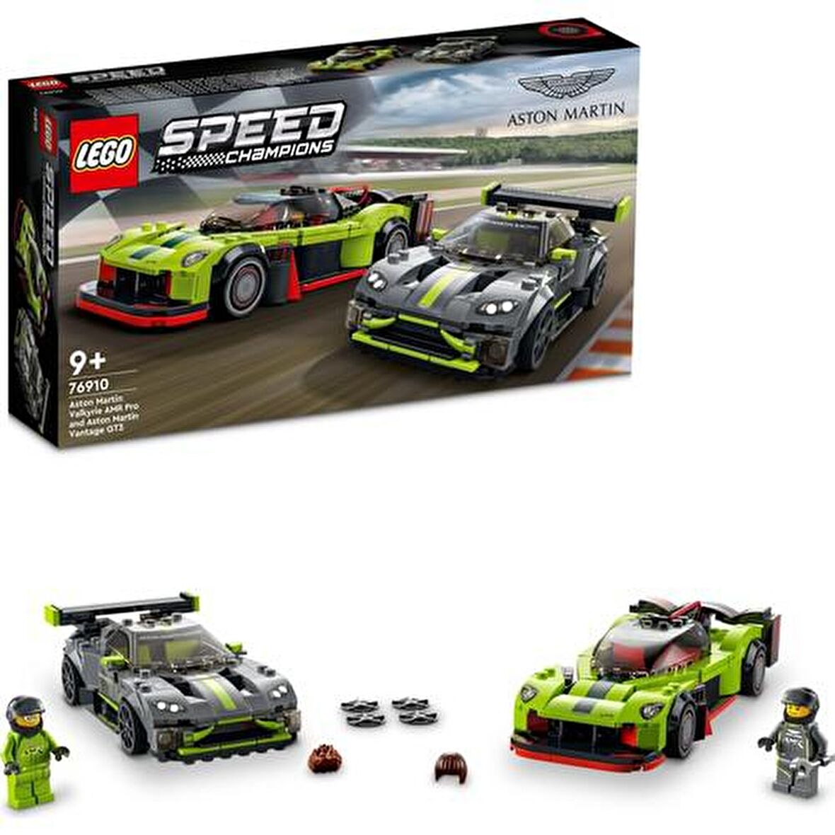 LEGO Speed Champions 76910 Aston Martin Valkyrie AMR Pro and Aston Martin Vantage GT3