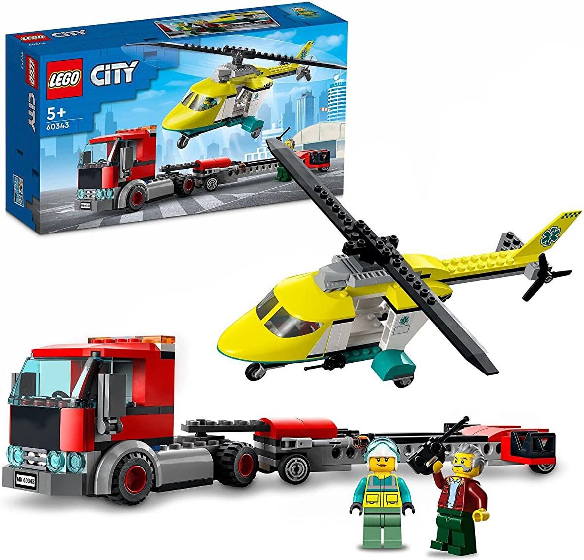 LEGO City 60343 Rescue Helicopter Transporter