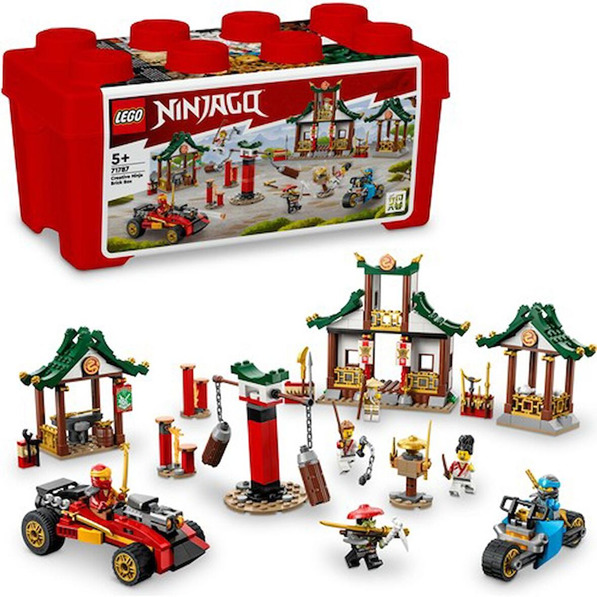 LEGO® Nınjago Yaratıcı Ninja Yapım Parçası Kutusu 71787 - 5 Yaş ve Üzeri Çocuklar Için Araçlar, Dövüş Okulu ve Minifigürler Içeren Yaratıcı Oyuncak Yapım Seti (530 Parça)