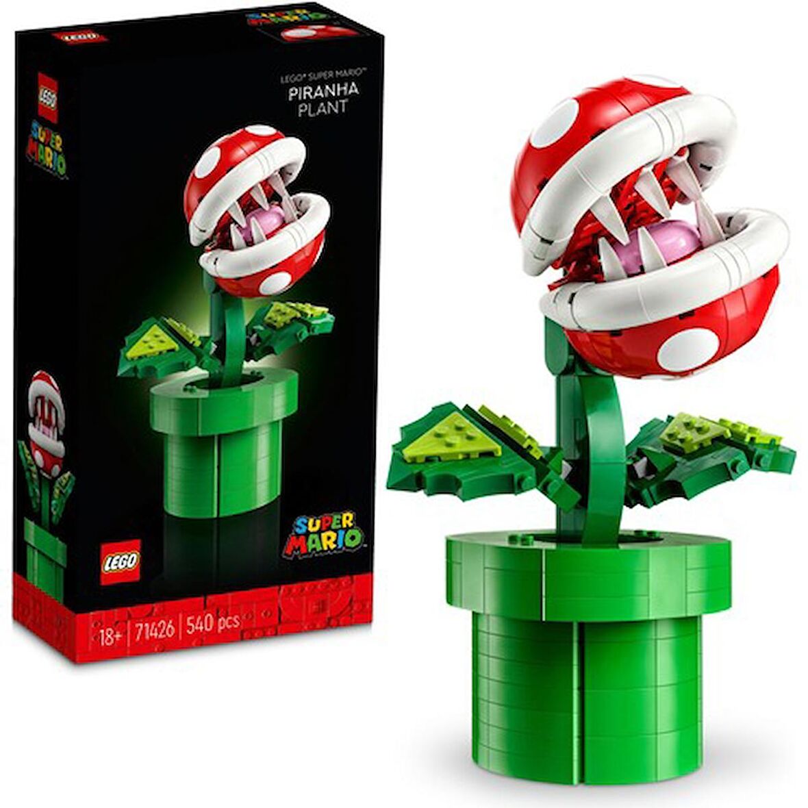 LEGO Lego® Super Mario™ Piranha Plant 71426 - Yetişkin Hayranlar Için Koleksiyonluk Yaratıcı Model Yapım Seti (540 Parça)