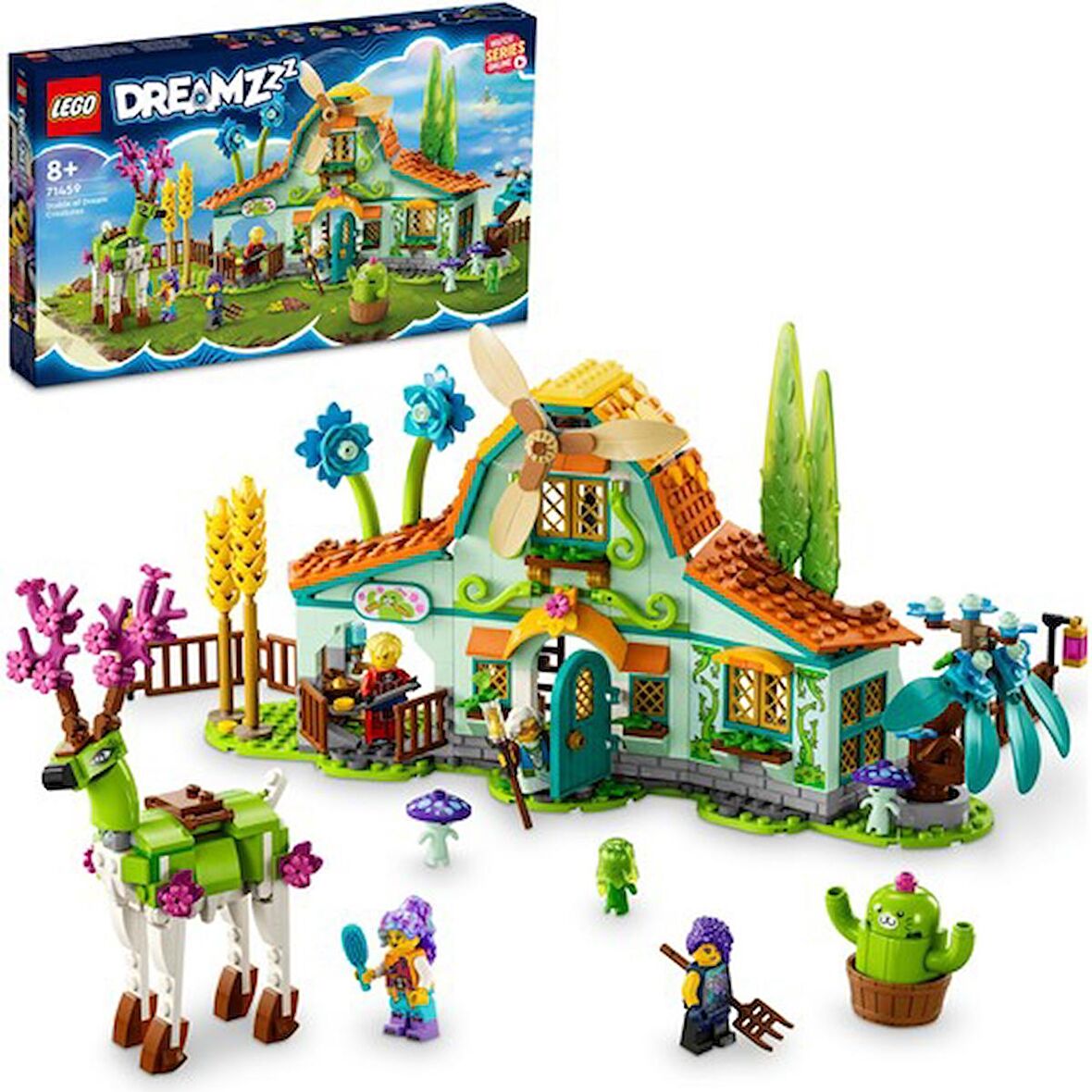 LEGO® DreamZzz™ Düş Yaratıklarının Ahırı 71459 - 8 Yaş ve Üzeri Macera Sever Çocukların 2 Farklı Şekilde Inşa Edilebileceği Bir Geyik Içeren Yaratıcı Oyuncak Yapım Seti (681 Parça)