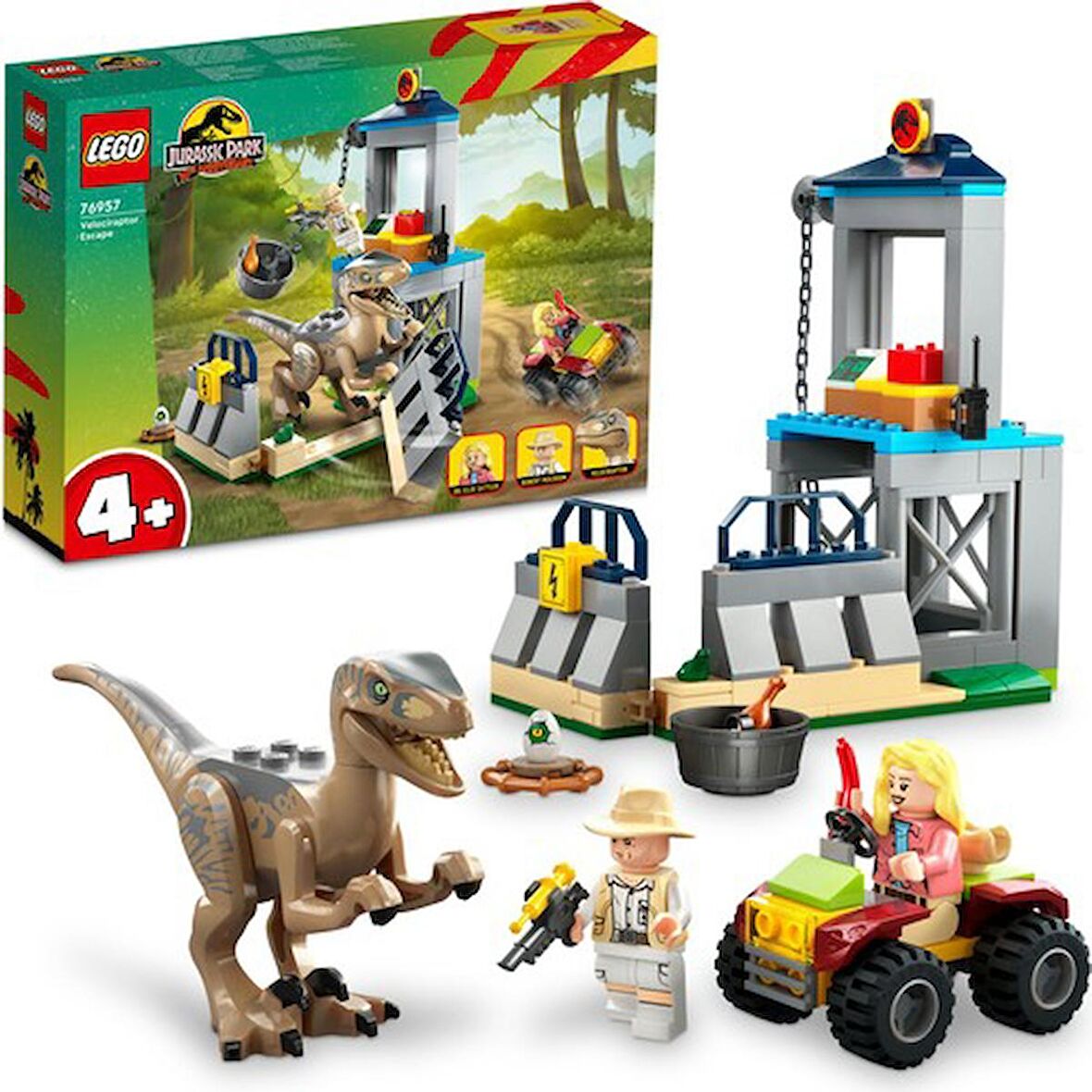LEGO Lego®  Jurassic World Velociraptor Kaçışı 76957 - 4 Yaş ve Üzeri Çocuklar Için  Yaratıcı Oyuncak Yapım Seti (137 Parça)