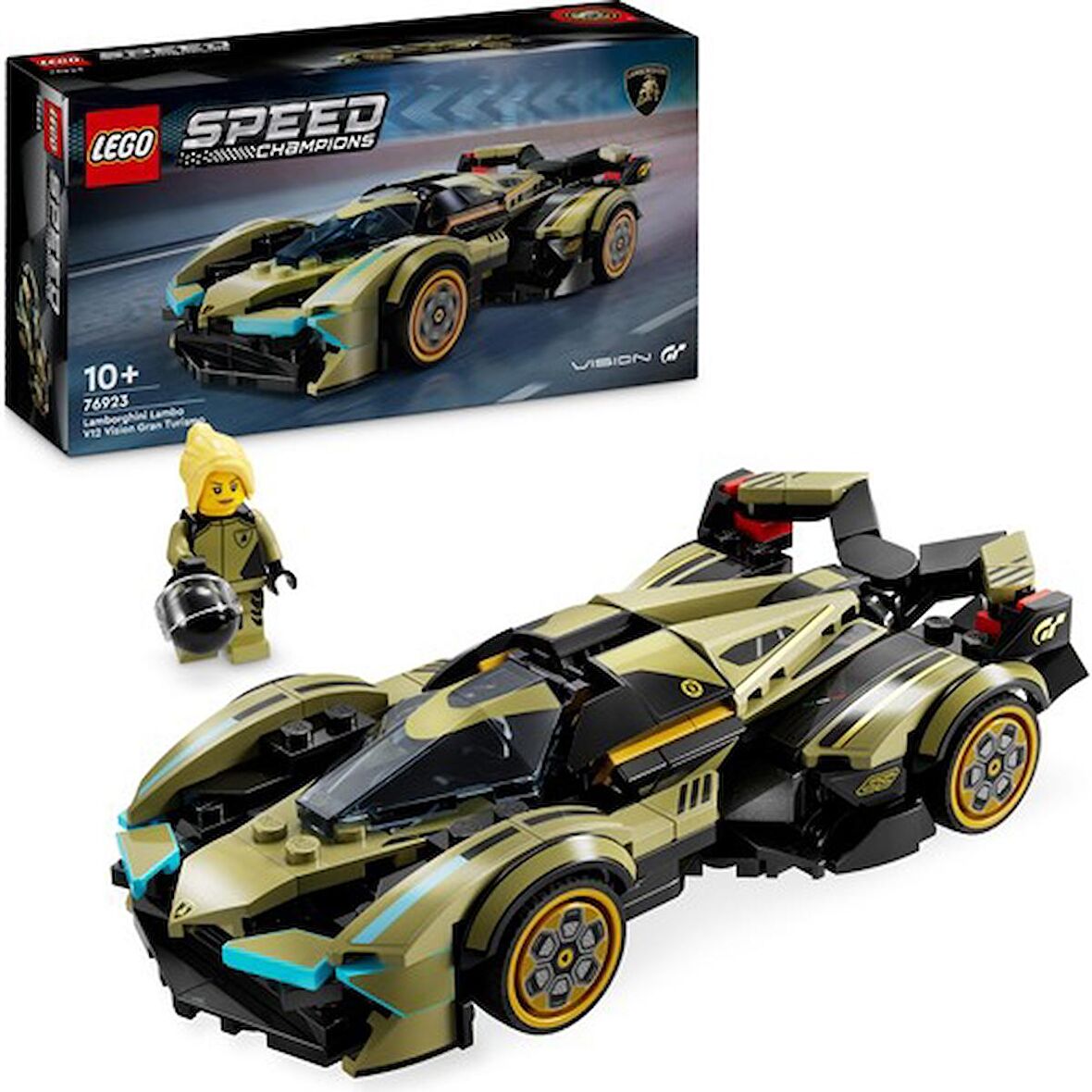 LEGO® Speed Champions Lamborghini Lambo V12 Vision GT Süper Araba 76923 # 10 Yaş ve Üzeri Araç Tutkunları İçin Yaratıcı Oyuncak Yapım Seti (230 Parça)