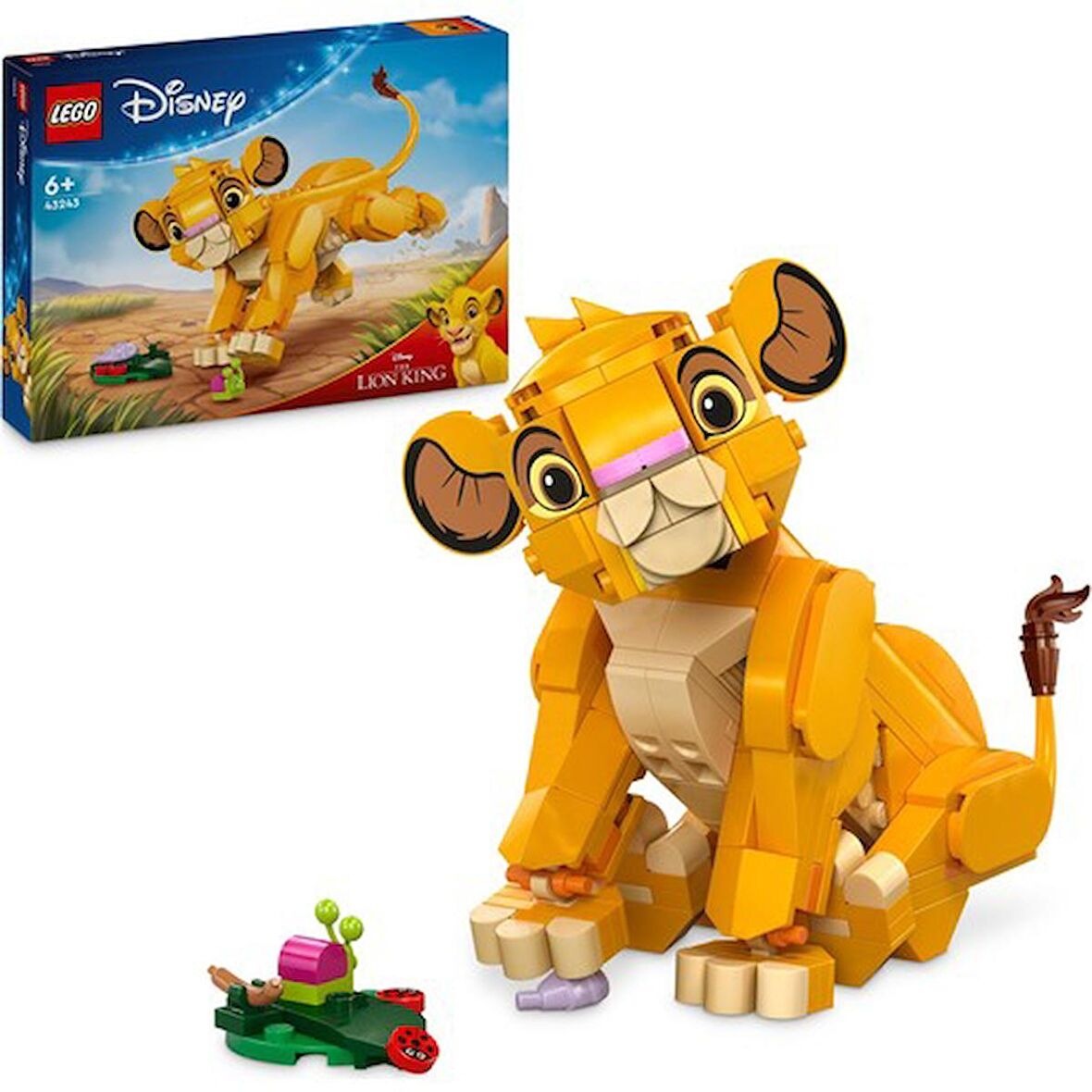 LEGO® | Disney Yavru Aslan Kral Simba 43243 # 6 Yaş ve Üzeri Çocuklar İçin İnşa Edilebilen Yaratıcı Oyuncak Yapım Seti (222 Parça)