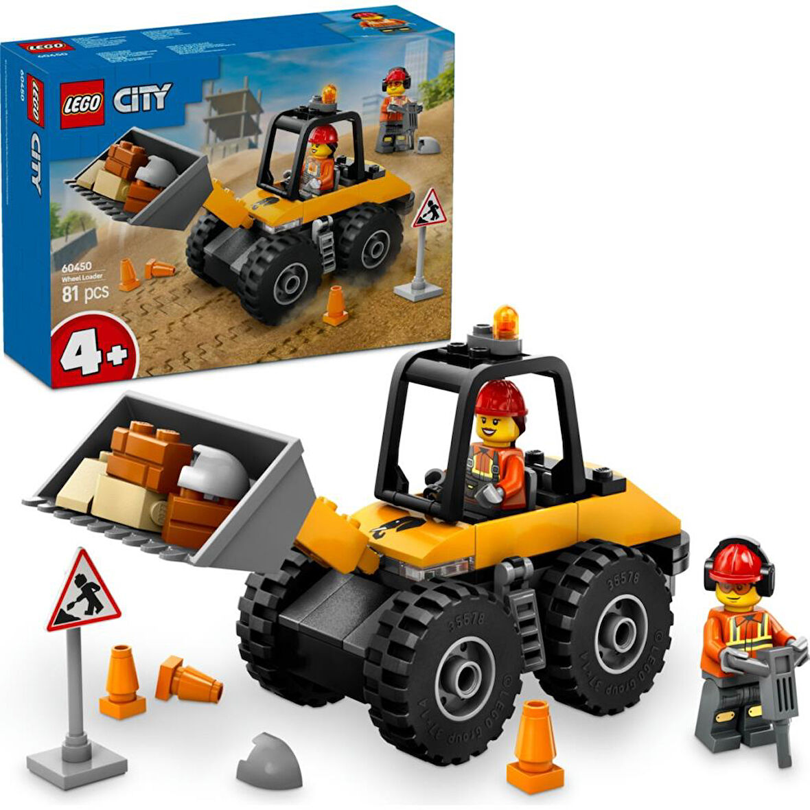 LEGO 60450 Sarı Tekerlekli İnşaat Yükleyicisi