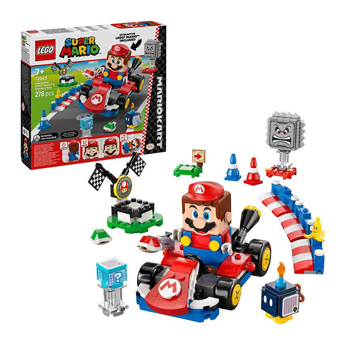 LEGO Super Mario Mario Kart-İnteraktif LEGO Mario ve Standard Kart 72043