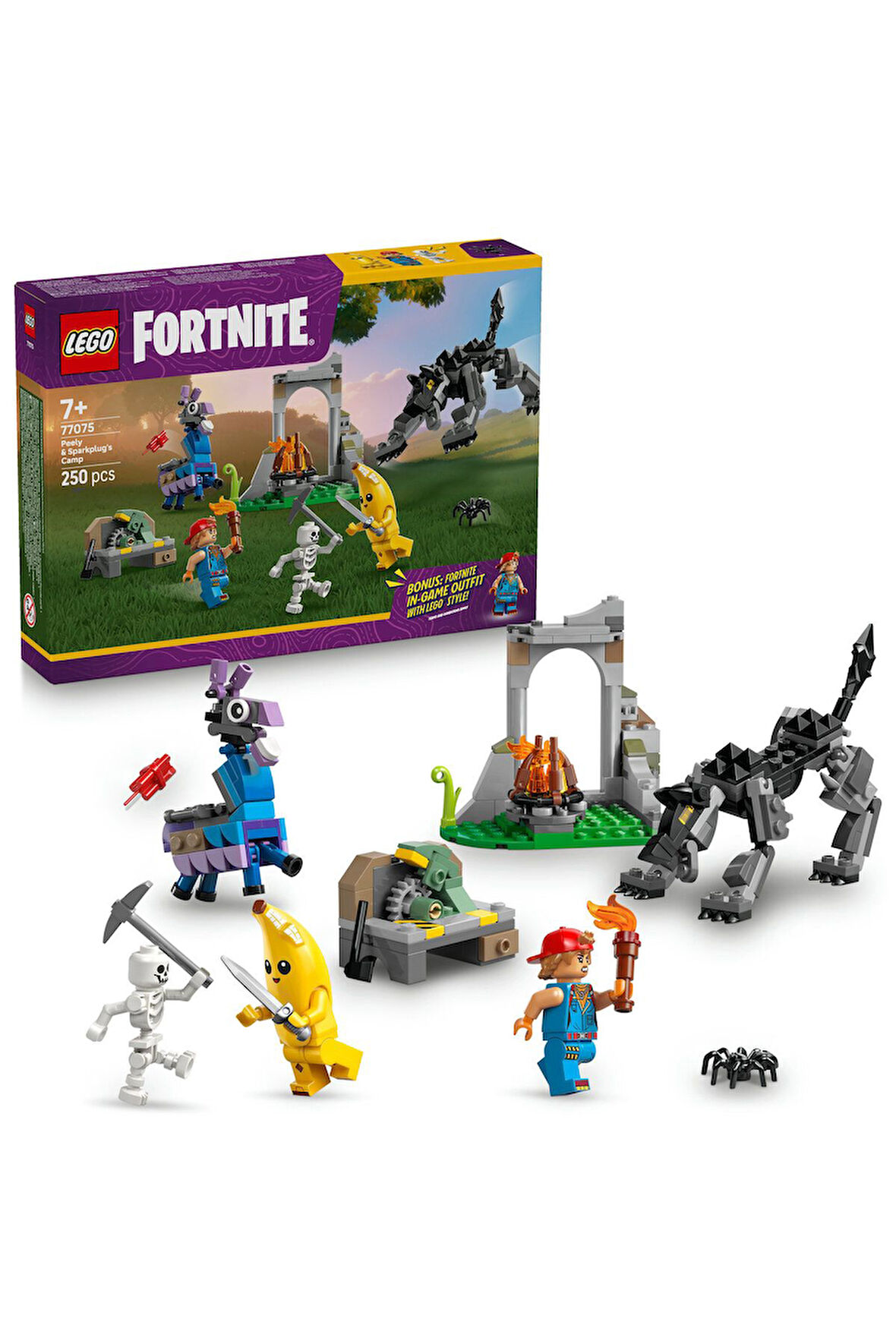 ® Fortnite® Muzaffer ve Tamirci Çırağı'nın Kampı 77075 - 7+ Video Oyunu Yapım Seti (250P)