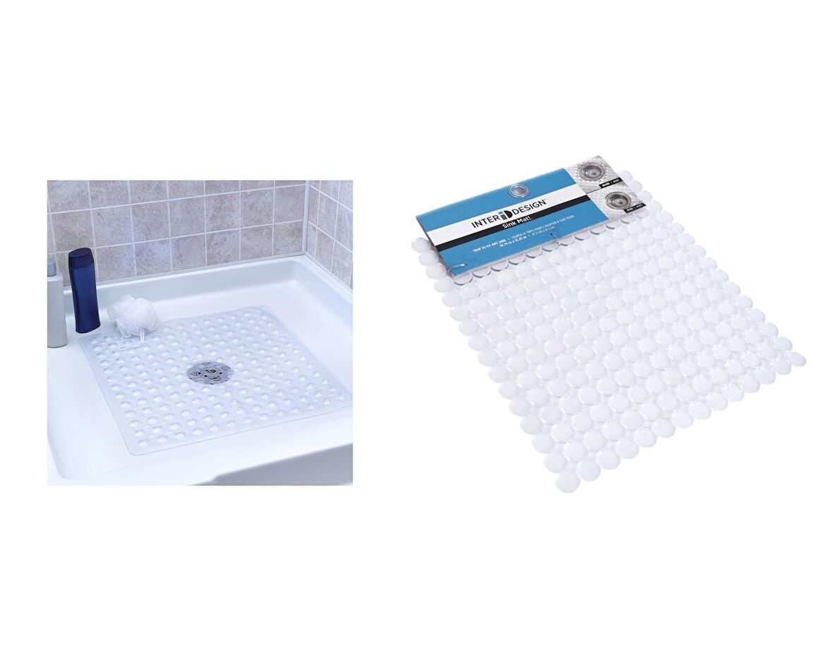 Banyo Duşakabin İçi Kaydırmaz Şeffaf Damlalı 27x31x0,8cm