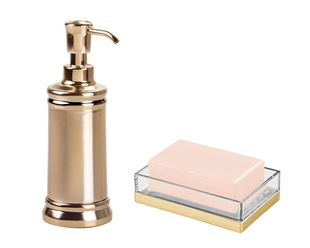 SIVI SABUNLUK VE SABUNLUK 2 Lİ BANYO SETİ ALTIN MODEL