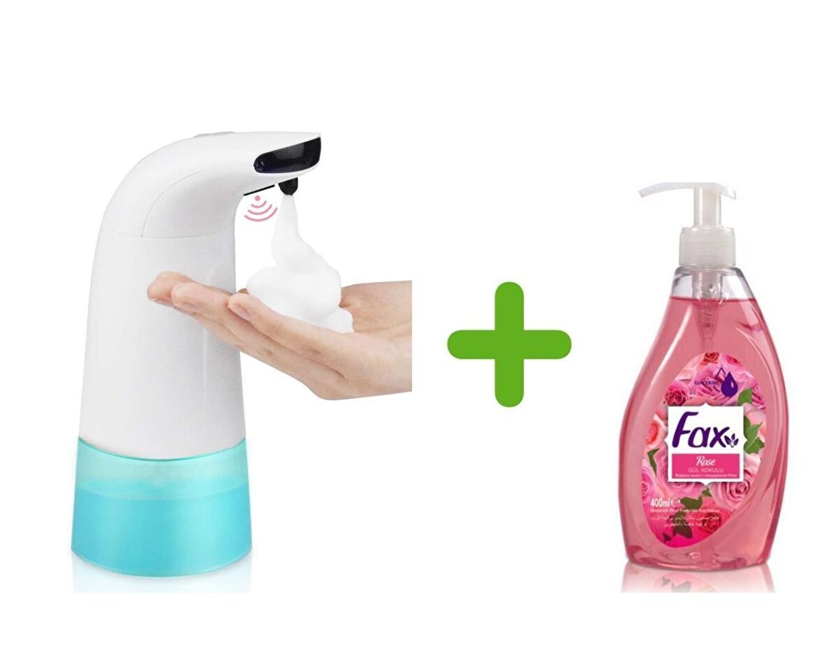 SIA SENSÖRLÜ FOTOSELLİ SIVI SABUNLUK 21X5X10CM VE 1 ADET 400 ML SIVI SABUN GÜL KOKULU