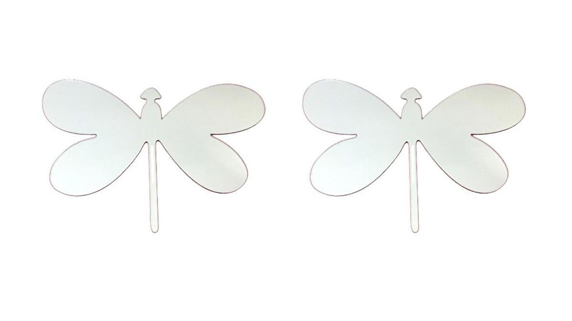 AYNALI DUVAR SÜSÜ (STİCKER) 2 ADET KELEBEK ŞEKİLLİ 20X13X0,6CM