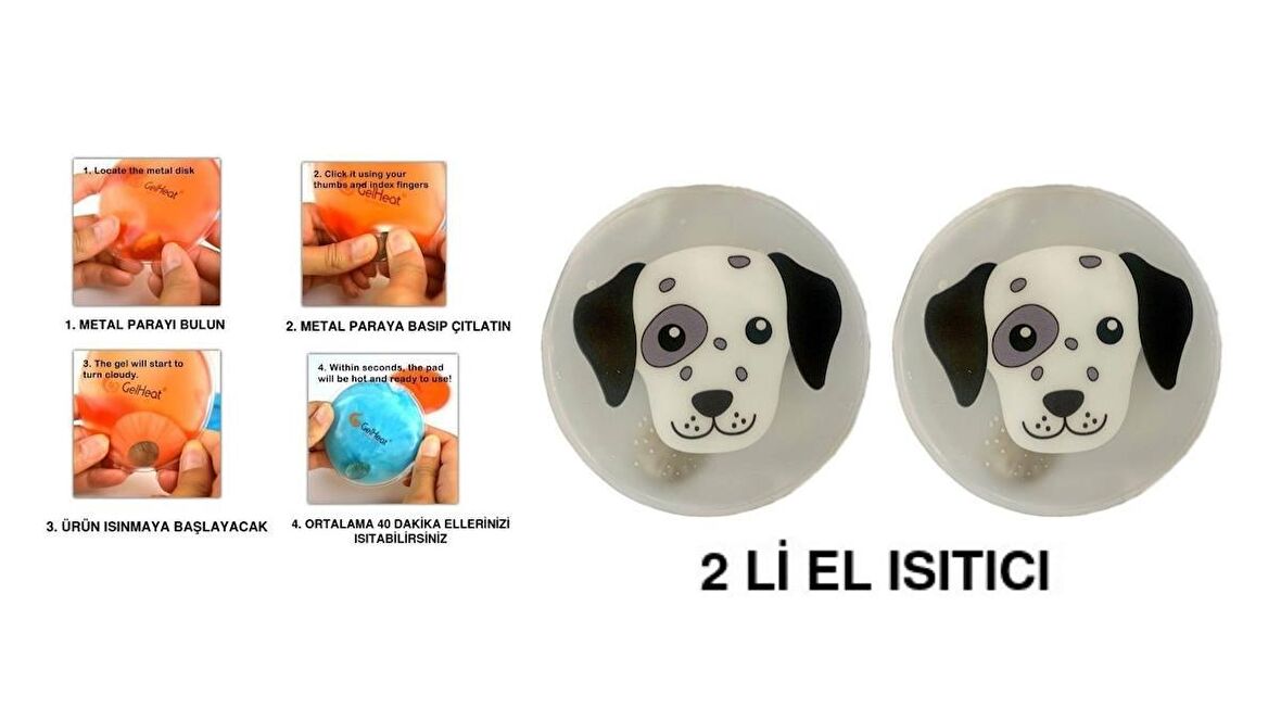 KÖPEKLİ CEP SOBASI,EL ISITICI,2 ADET SICAK SU TORBASI PVC  9cm