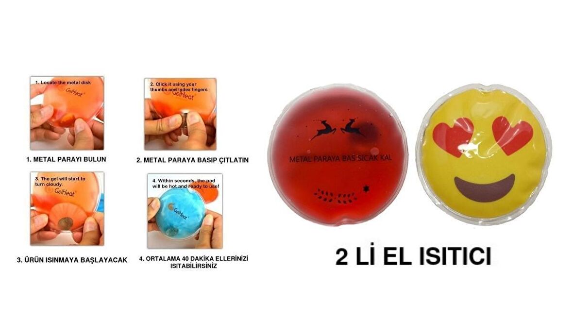KALP EMOJİ KIRMIZI CEYLAN CEP SOBASI,EL ISITICI,2 ADET SICAK SU TORBASI PVC  9cm