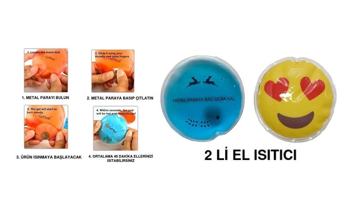 KALP EMOJİ MAVİ CEYLAN CEP SOBASI,EL ISITICI,2 ADET SICAK SU TORBASI PVC  9cm