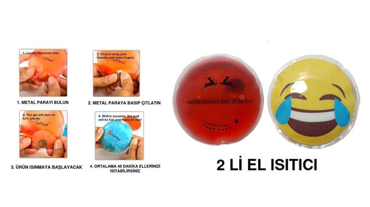 GÜLEN EMOJİ KIRMIZI CEYLAN CEP SOBASI,EL ISITICI,2 ADET SICAK SU TORBASI PVC  9cm