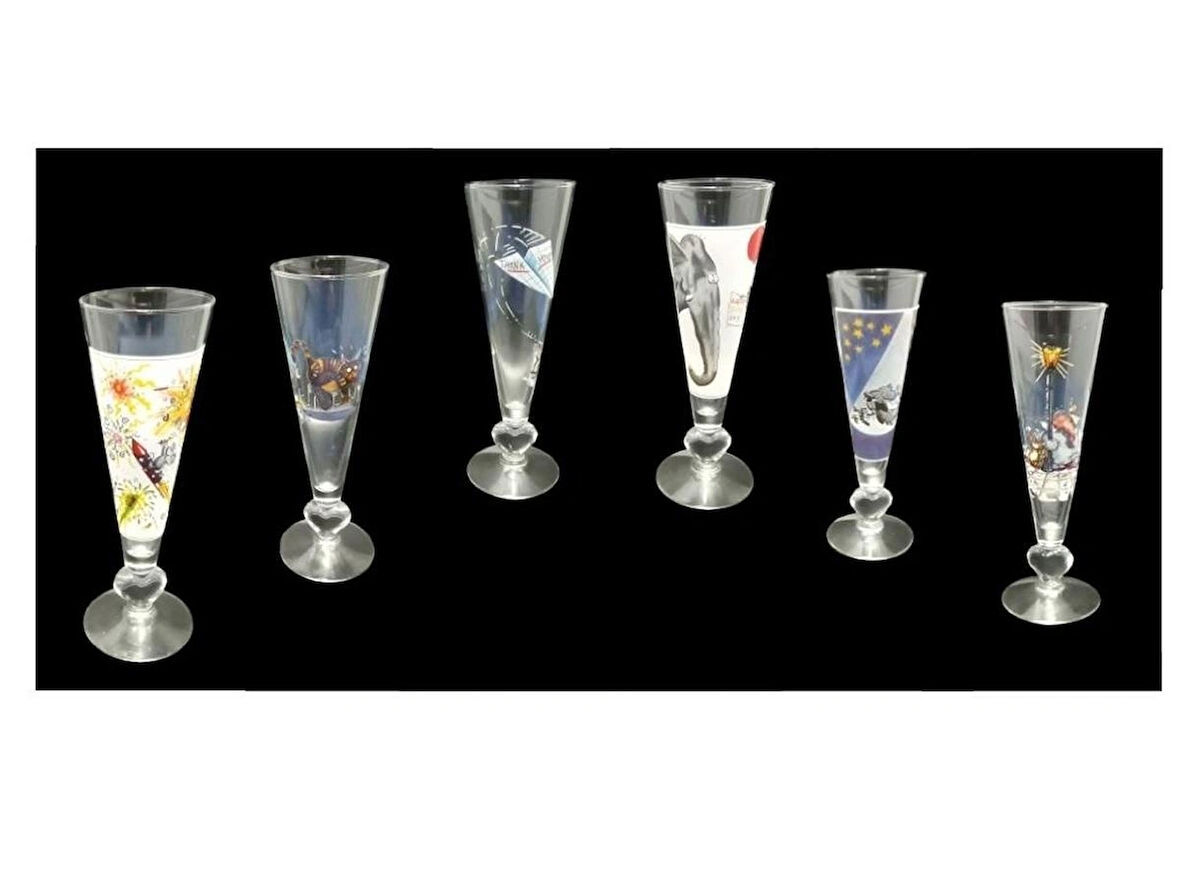 CAM KADEH,ŞARAP,ŞAMPANYA,KOKTEYL  BARDAK SETİ 6 ADET ITALYAN TASARIM 6,2x6,2x20cm