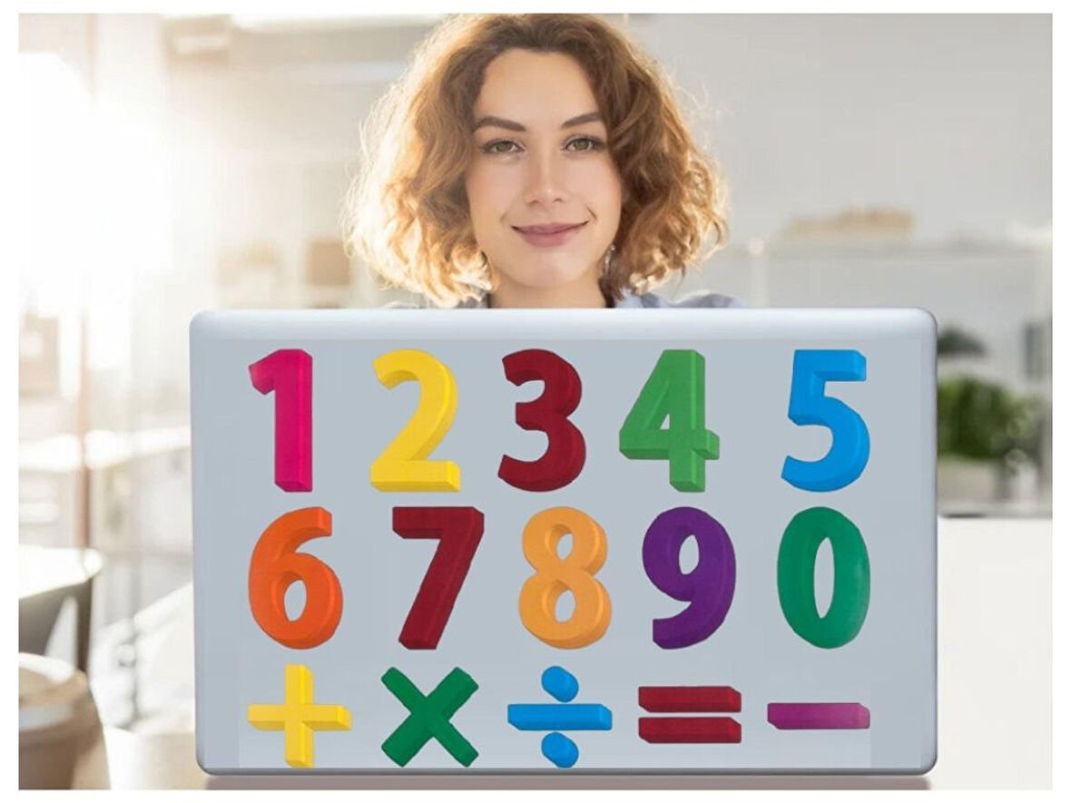 DEFTER STİCKER,LAPTOP STİCKER RAKAMLI DESEN PVC 48X33X0,5CM