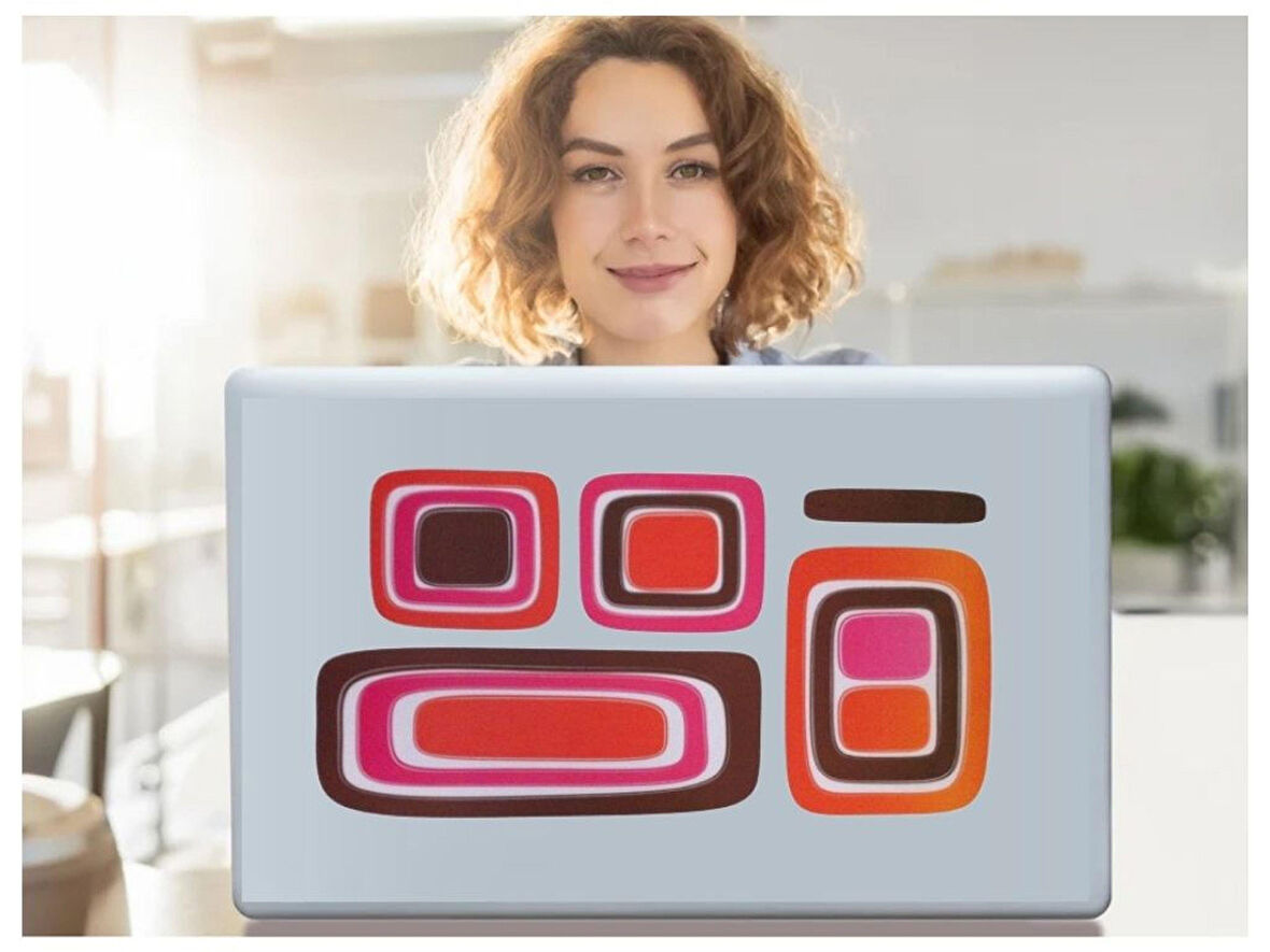 DEFTER STİCKER,LAPTOP STİCKER  KARELİ DESEN PVC 61X30X0,5CM