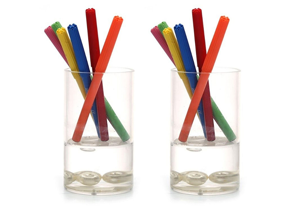 2 ADET KALEMLİK SU İÇİNDE İNCİLİ MODEL OFİS GERECİ 7X7X13CM 300ML