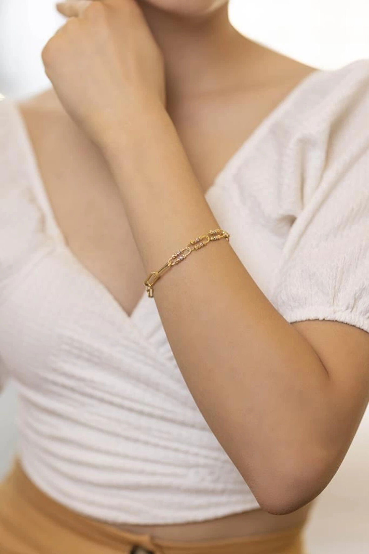 Yiğitbaşı Gold 14 Ayar Fancy Bileklik