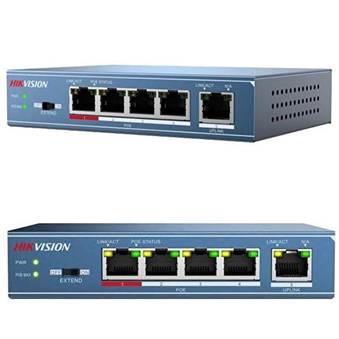 HAIKON (DS-3E0105P-E/M(B) 5 PORT 4x10/100 1x100M UPLINK PORT POE YÖNETİLEMEZ SWITCH (35W) 